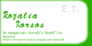 rozalia korsos business card